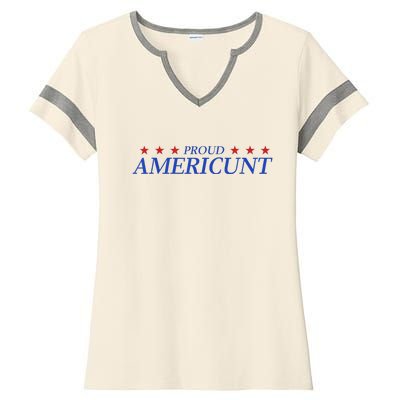 Proud Americunt American People Humor 2024 Ladies Halftime Notch Neck Tee