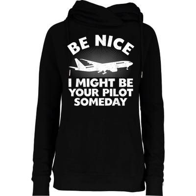 Pilot Aviation Airplane Pilot Womens Funnel Neck Pullover Hood