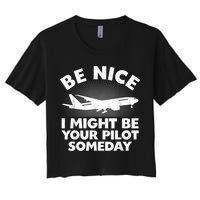 Pilot Aviation Airplane Pilot Women's Crop Top Tee