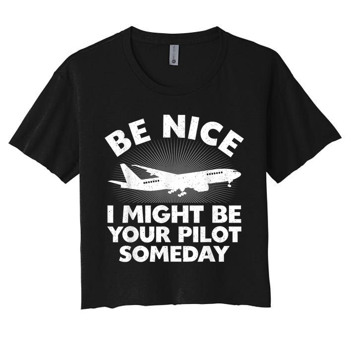 Pilot Aviation Airplane Pilot Women's Crop Top Tee