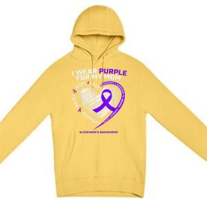 Purple Alzheimers Awareness Products Mom Gifts Premium Pullover Hoodie