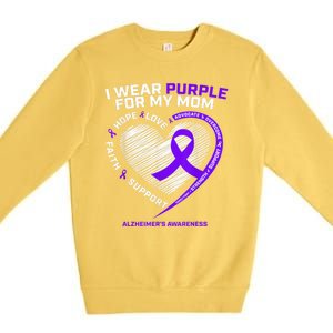 Purple Alzheimers Awareness Products Mom Gifts Premium Crewneck Sweatshirt