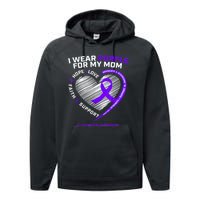 Purple Alzheimers Awareness Products Mom Gifts Performance Fleece Hoodie