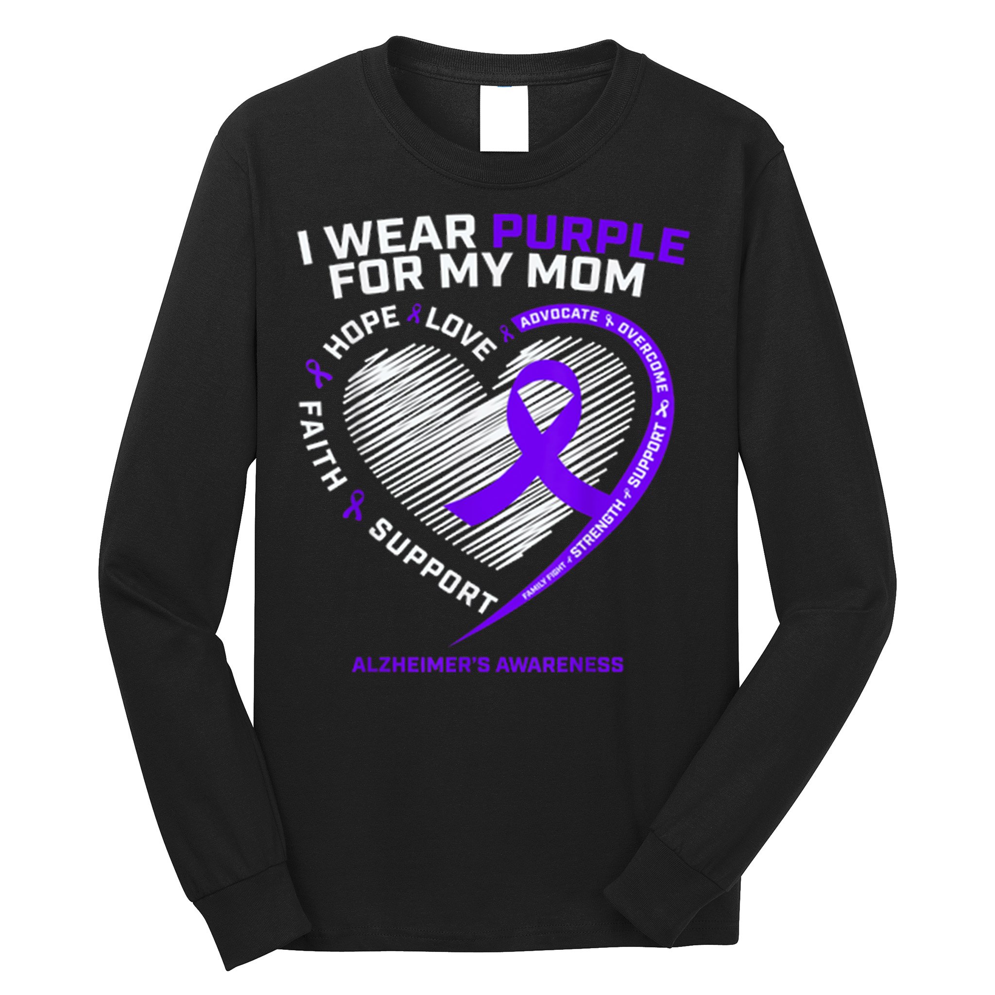 Purple Alzheimers Awareness Products Mom Gifts Long Sleeve Shirt