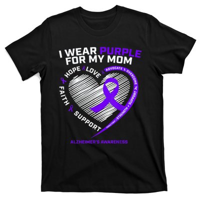 Purple Alzheimers Awareness Products Mom Gifts T-Shirt