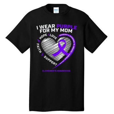 Purple Alzheimers Awareness Products Mom Gifts Tall T-Shirt