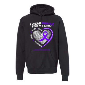 Purple Alzheimers Awareness Products Mom Gifts Premium Hoodie