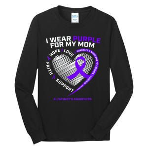 Purple Alzheimers Awareness Products Mom Gifts Tall Long Sleeve T-Shirt