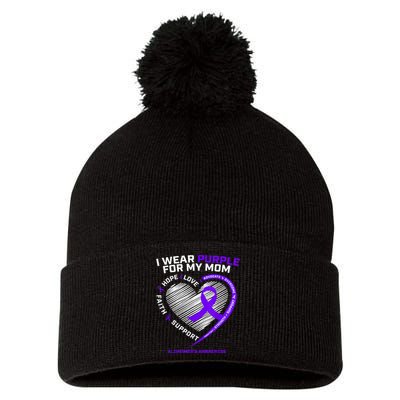 Purple Alzheimers Awareness Products Mom Gifts Pom Pom 12in Knit Beanie