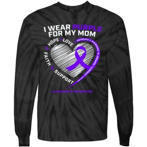 Purple Alzheimers Awareness Products Mom Gifts Tie-Dye Long Sleeve Shirt