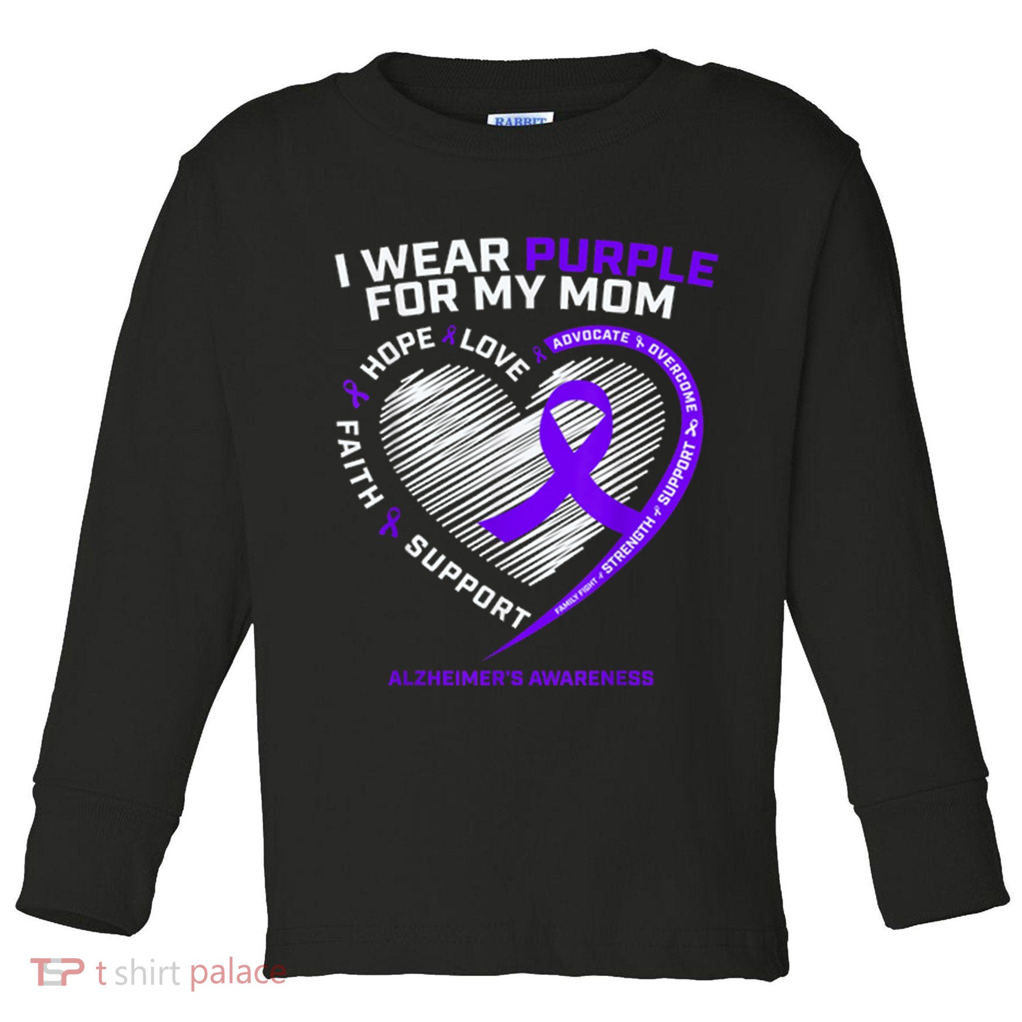Purple Alzheimers Awareness Products Mom Gifts Toddler Long Sleeve Shirt