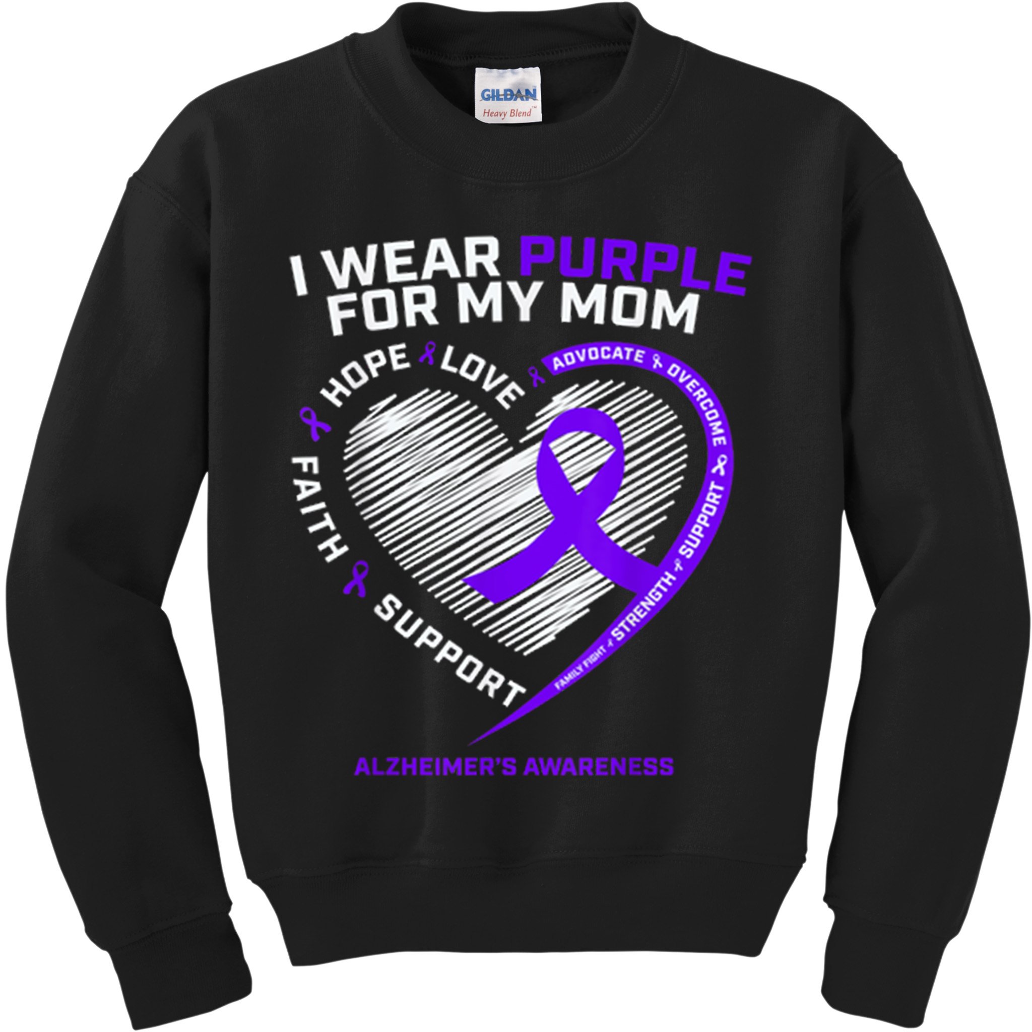 Purple Alzheimers Awareness Products Mom Gifts Kids Sweatshirt