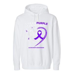 Purple Alzheimers Awareness Products Mom Gifts Garment-Dyed Fleece Hoodie