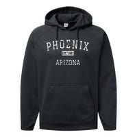 Phoenix Arizona AZ Vintage Performance Fleece Hoodie