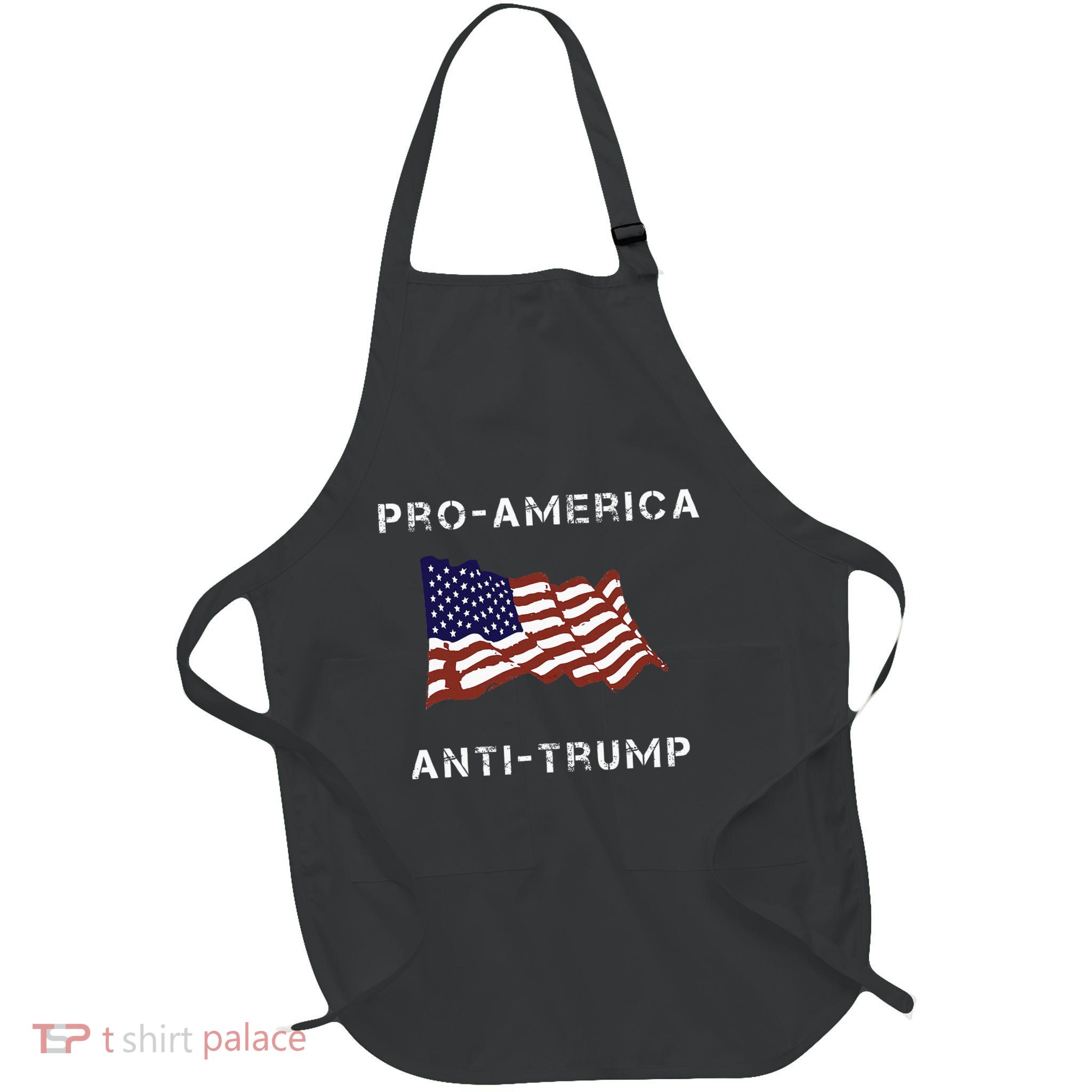 Proamerica Antitrump American Usa Flag Full-Length Apron With Pockets