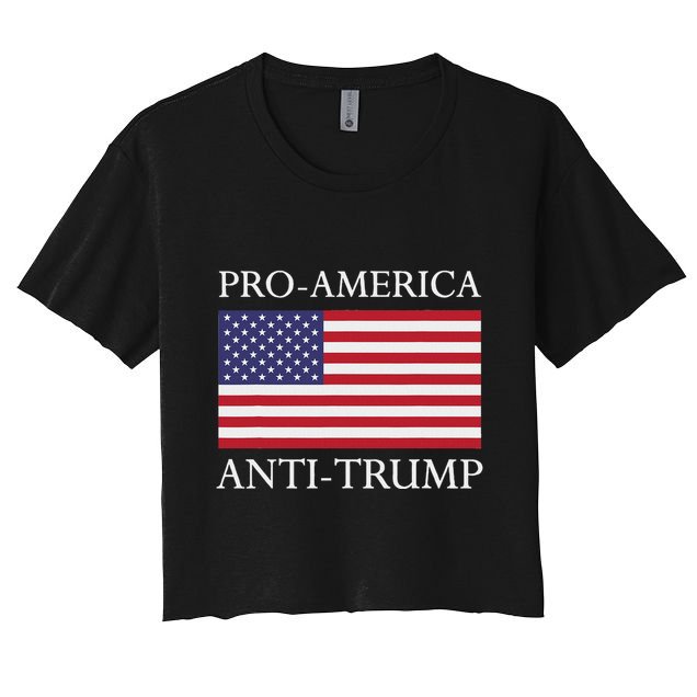 Pro America Anti Trump American Usa Flag Resist Crop Top