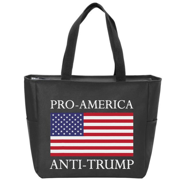 Pro America Anti Trump American Usa Flag Resist Zip Tote Bag