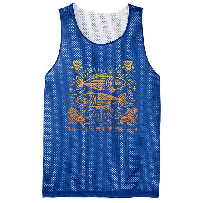 Pisces Astrology And Zodiac Sign / Drawn Tarot Horoscope Art Gift Mesh Reversible Basketball Jersey Tank