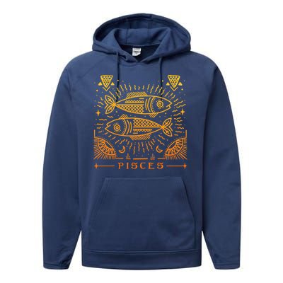 Pisces Astrology And Zodiac Sign / Drawn Tarot Horoscope Art Gift Performance Fleece Hoodie