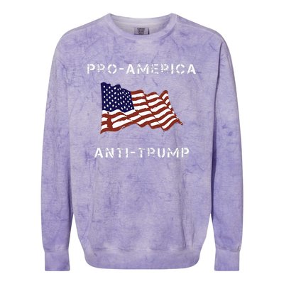 Proamerica Antitrump American Usa Flag Colorblast Crewneck Sweatshirt