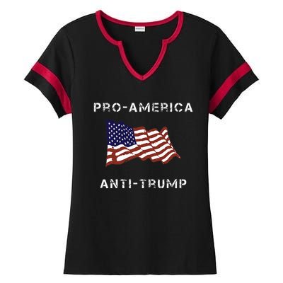 Proamerica Antitrump American Usa Flag Ladies Halftime Notch Neck Tee