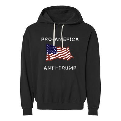 Proamerica Antitrump American Usa Flag Garment-Dyed Fleece Hoodie