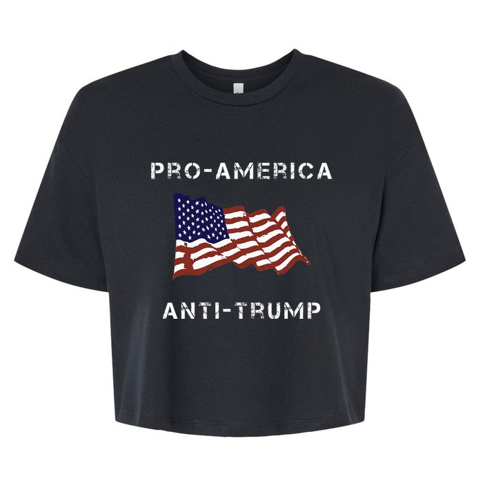 Proamerica Antitrump American Usa Flag Bella+Canvas Jersey Crop Tee