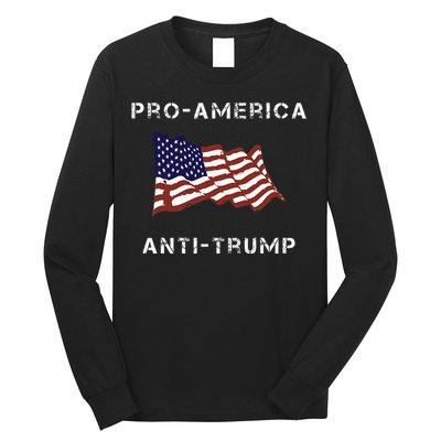 Proamerica Antitrump American Usa Flag Long Sleeve Shirt