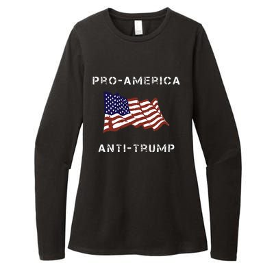 Proamerica Antitrump American Usa Flag Womens CVC Long Sleeve Shirt