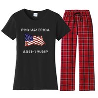 Proamerica Antitrump American Usa Flag Women's Flannel Pajama Set