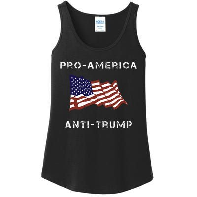 Proamerica Antitrump American Usa Flag Ladies Essential Tank