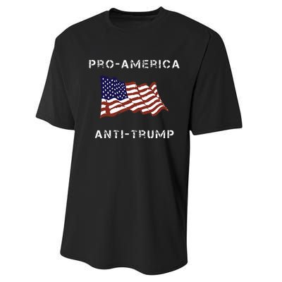 Proamerica Antitrump American Usa Flag Performance Sprint T-Shirt