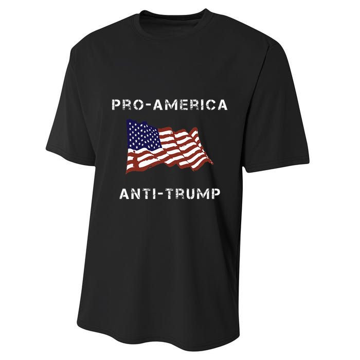 Proamerica Antitrump American Usa Flag Performance Sprint T-Shirt