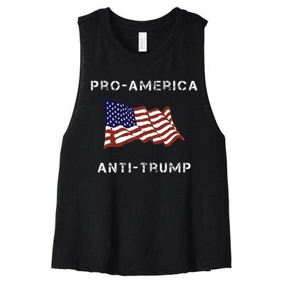 Proamerica Antitrump American Usa Flag Women's Racerback Cropped Tank