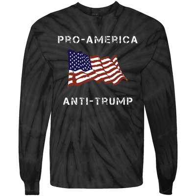 Proamerica Antitrump American Usa Flag Tie-Dye Long Sleeve Shirt