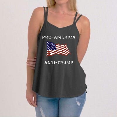 Proamerica Antitrump American Usa Flag Women's Strappy Tank