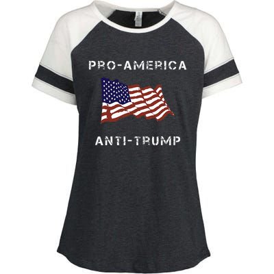 Proamerica Antitrump American Usa Flag Enza Ladies Jersey Colorblock Tee