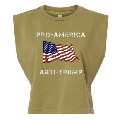 Proamerica Antitrump American Usa Flag Garment-Dyed Women's Muscle Tee