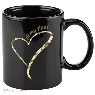 Proud Army Aunt Gift Military Aunt Gift Camouflage Cute Gift 11oz C Handle Ceramic Mug