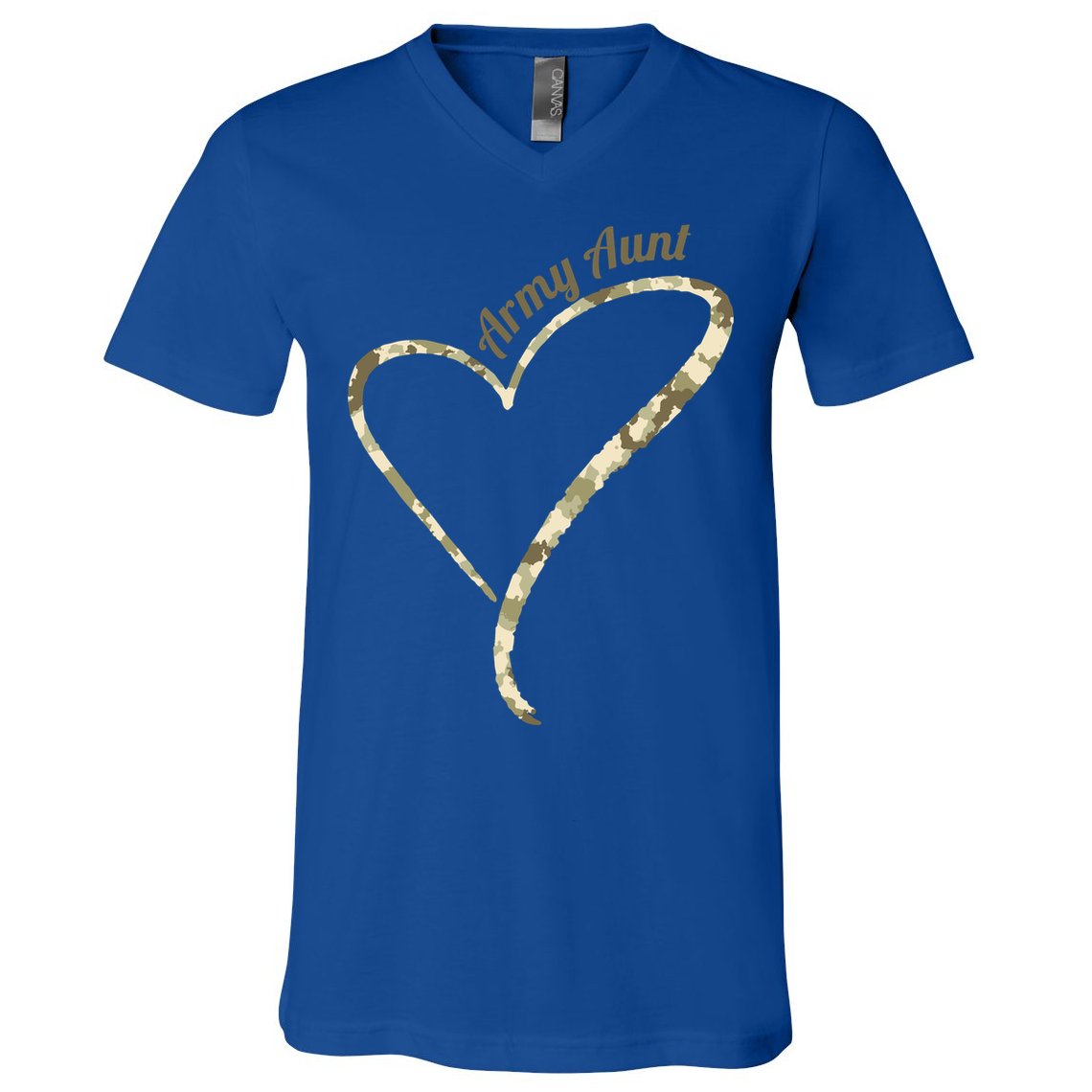 Proud Army Aunt Gift Military Aunt Gift Camouflage Cute Gift V-Neck T-Shirt
