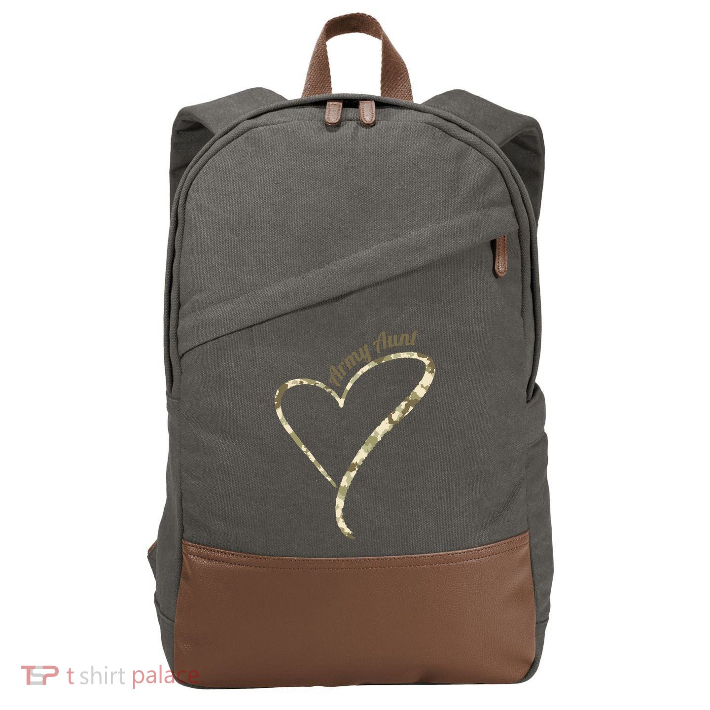 Proud Army Aunt Gift Military Aunt Gift Camouflage Cute Gift Cotton Canvas Backpack