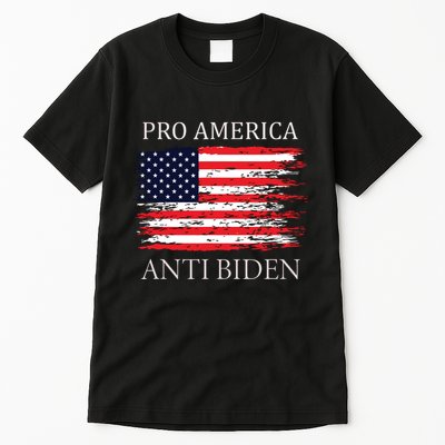Pro America Anti Biden Flag Impeach Joe Biden Anti Biden Tall T-Shirt