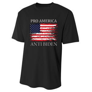 Pro America Anti Biden Flag Impeach Joe Biden Anti Biden Performance Sprint T-Shirt