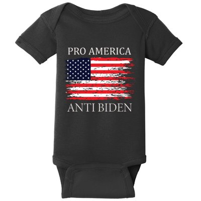 Pro America Anti Biden Flag Impeach Joe Biden Anti Biden Baby Bodysuit