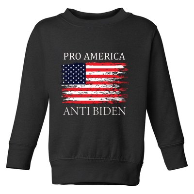 Pro America Anti Biden Flag Impeach Joe Biden Anti Biden Toddler Sweatshirt