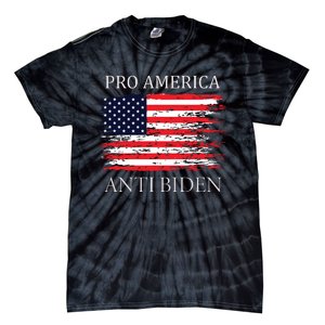 Pro America Anti Biden Flag Impeach Joe Biden Anti Biden Tie-Dye T-Shirt