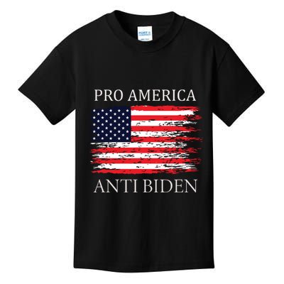 Pro America Anti Biden Flag Impeach Joe Biden Anti Biden Kids T-Shirt