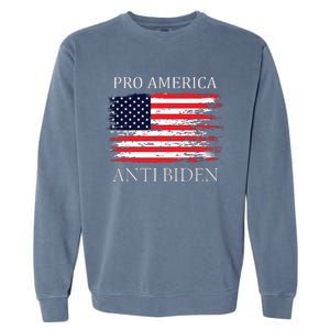 Pro America Anti Biden Flag Impeach Joe Biden Anti Biden Garment-Dyed Sweatshirt