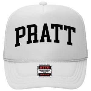 Pratt Athletic Arch College University Alumni High Crown Mesh Back Trucker Hat