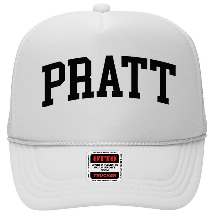 Pratt Athletic Arch College University Alumni High Crown Mesh Back Trucker Hat